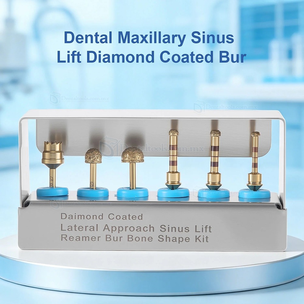 Set de 6 Piezas Kit de Fresas con Recubrimiento de Diamante para Elevaci&oacute;n Sinusal Externa